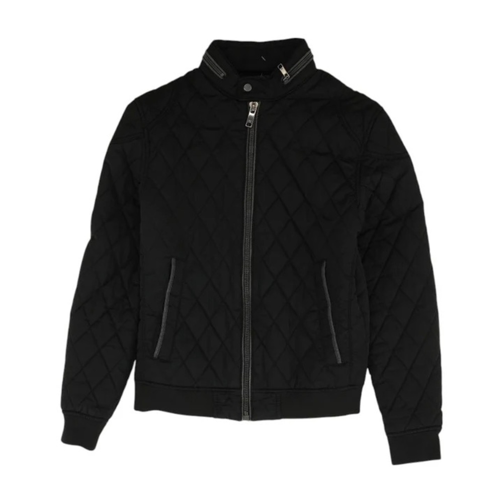 Zara Black Quilted Bomber Jacket